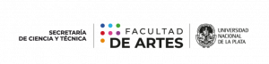 Logo con texto "Secretaría Ciencia y Técnica, Facultad de Artes, Universidad Nacional de La Plata"
